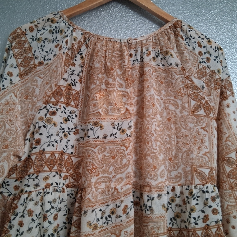 NWT Easel Multi Colored Printed Patchwork Blouse … - image 13